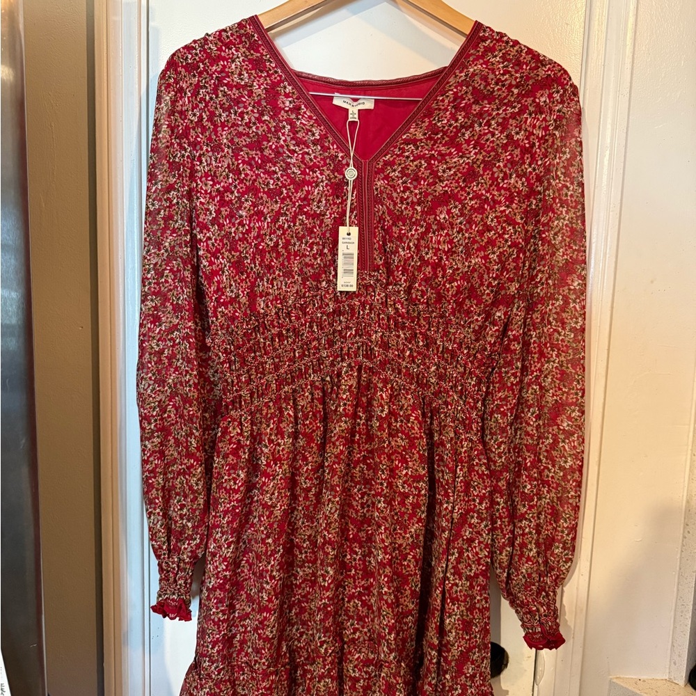 Max Studio Red Floral Dress